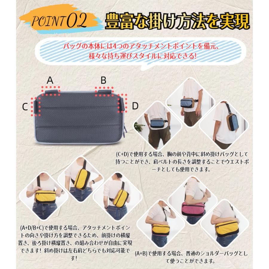 ボディバッグ ショルダーバッグ ウエストバッグ 3WAY多機能 軽量