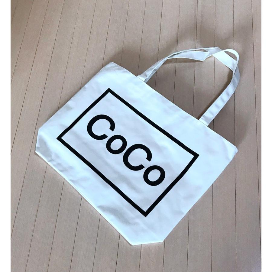COCOロゴ トートバッグ プリント キャンバスバッグ 買い物袋