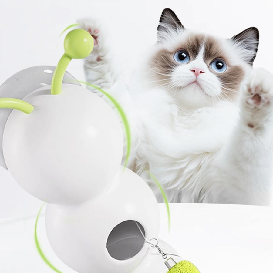 電動＆センサー式】猫じゃらし おもちゃ 運動不足 ストレス解消 吸盤