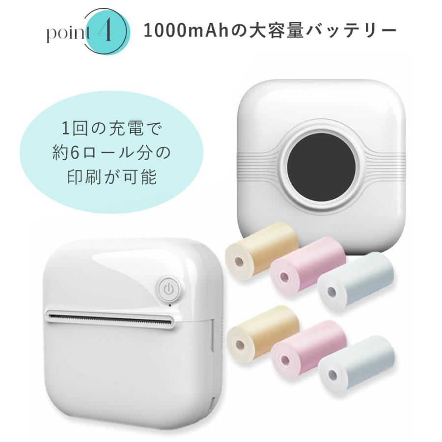 印刷用紙付き】ミニフォトプリンター 日本語アプリ スマホ 感熱式
