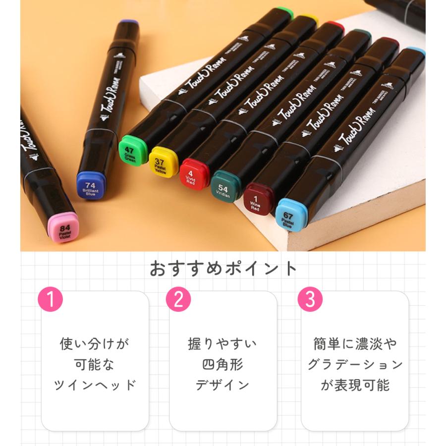 マーカーペン セット カラーペンセット イラストマーカー 80色 ツイン