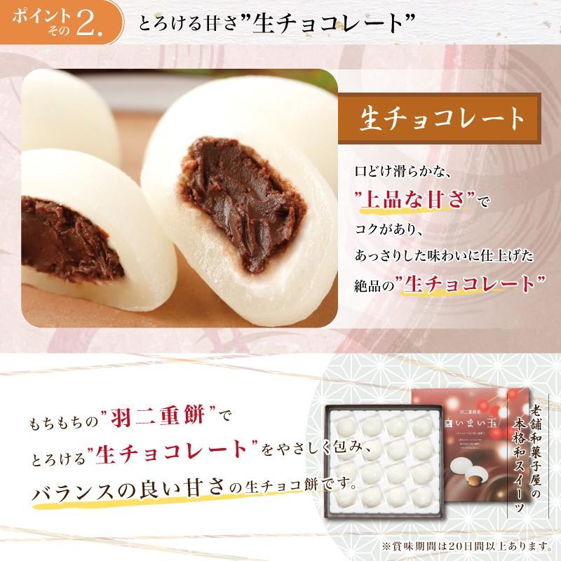 【在庫なし】羽二重餅 チョコ 入り 白いまい玉 16個入り チョコレート 餅 和菓子 スイーツ お菓子 福井銘菓 ギフト お土産 内祝い | 羽二重餅の古里 | 02