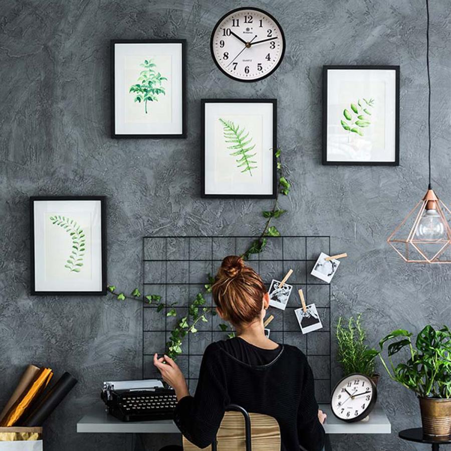 ダークグリーン 掛時計 シンプルデザイン 時計 壁掛け 見やすい ベーシック クロック 壁掛け時計 シンプル 大人