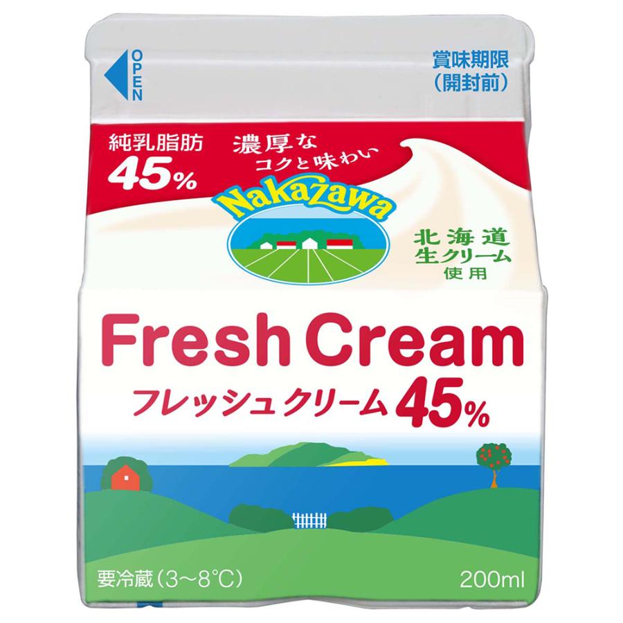 冷蔵] 中沢 フレッシュクリーム45％ 200ml×6個 : Smile Spoon - 通販