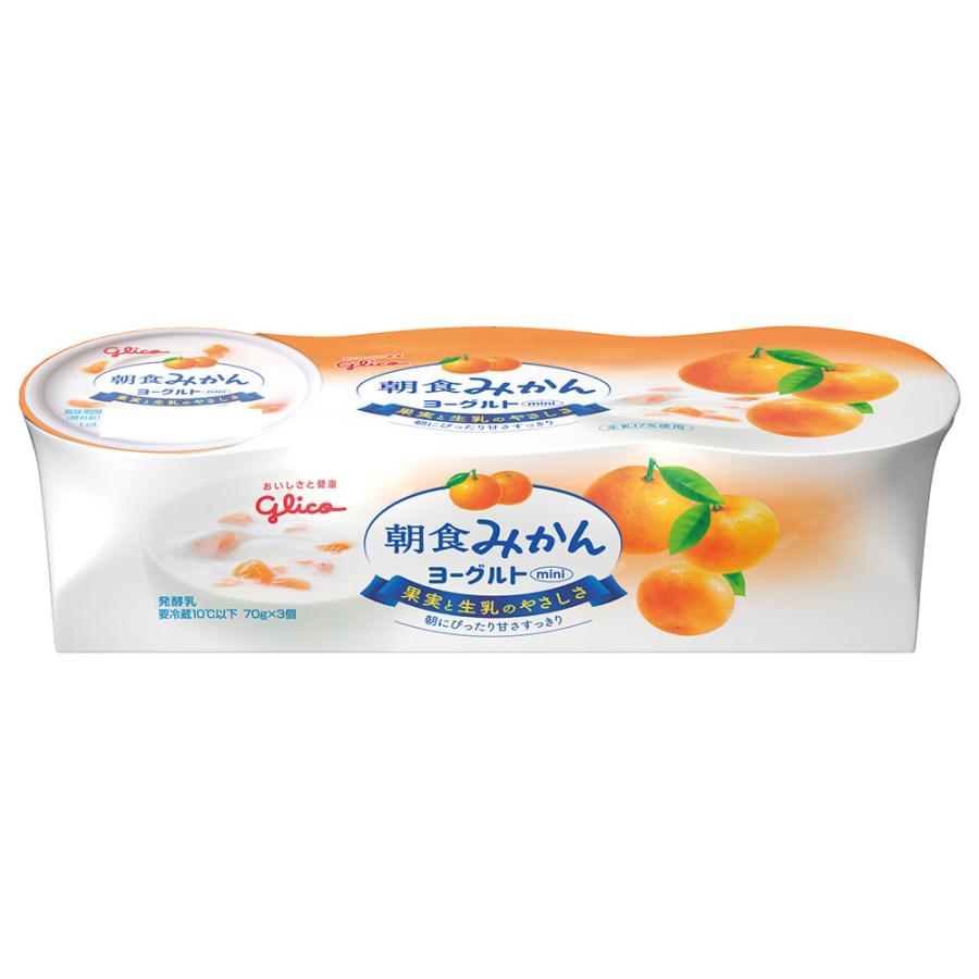グリコ（glico） [冷蔵]グリコ 朝食みかんヨーグルト 70g×3×6個