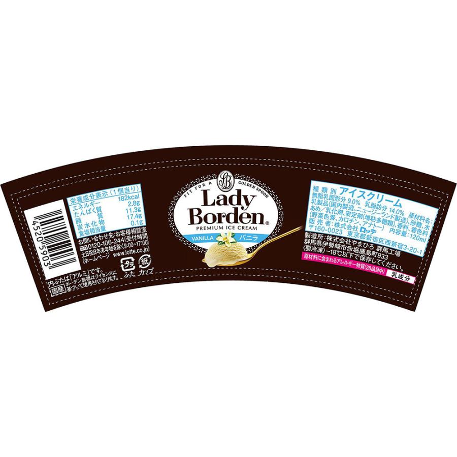 レディーボーデン [アイス] ロッテ ミニカップ バニラ 120ml×36個