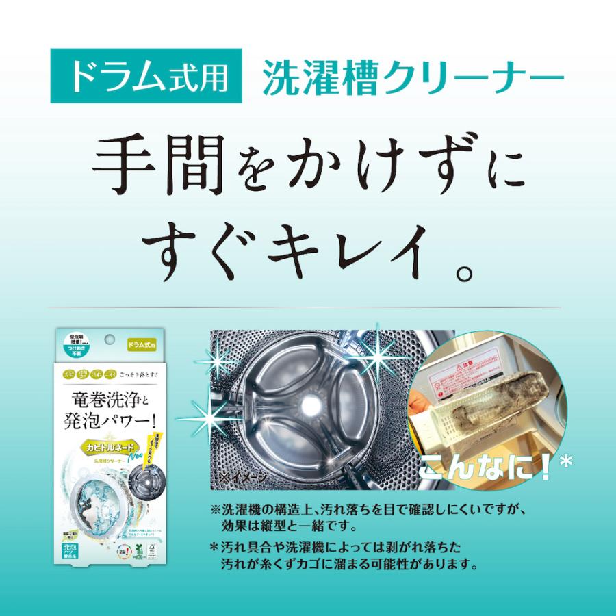 洗たく槽クリーナー カビトルネード Neo ドラム式用 リベルタ カビ 汚れ ニオイ×3個 ノンフード 日用品 洗濯槽クリーナー 洗濯槽洗剤 洗たく槽 洗濯槽 掃除｜smilespoon｜04