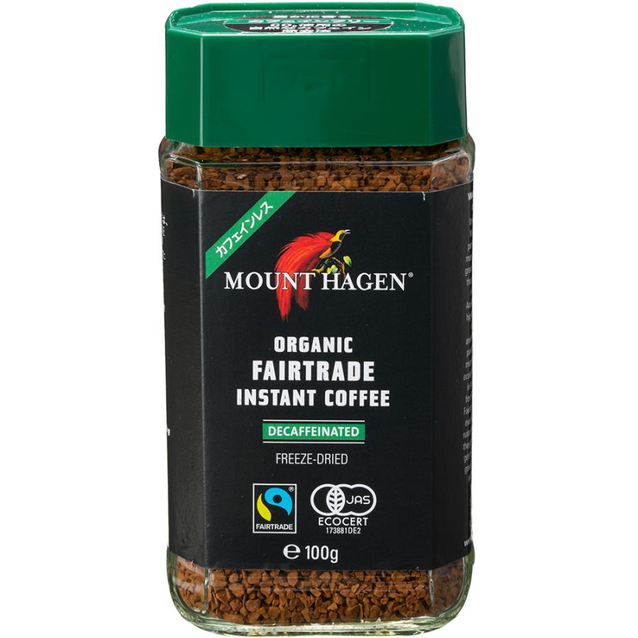 6袋　珈琲マウントハーゲンインスタント カフェインレス インスタントコーヒー MOUNT HAGEN（マウントハーゲン） オーガニック フェアトレード カフェ