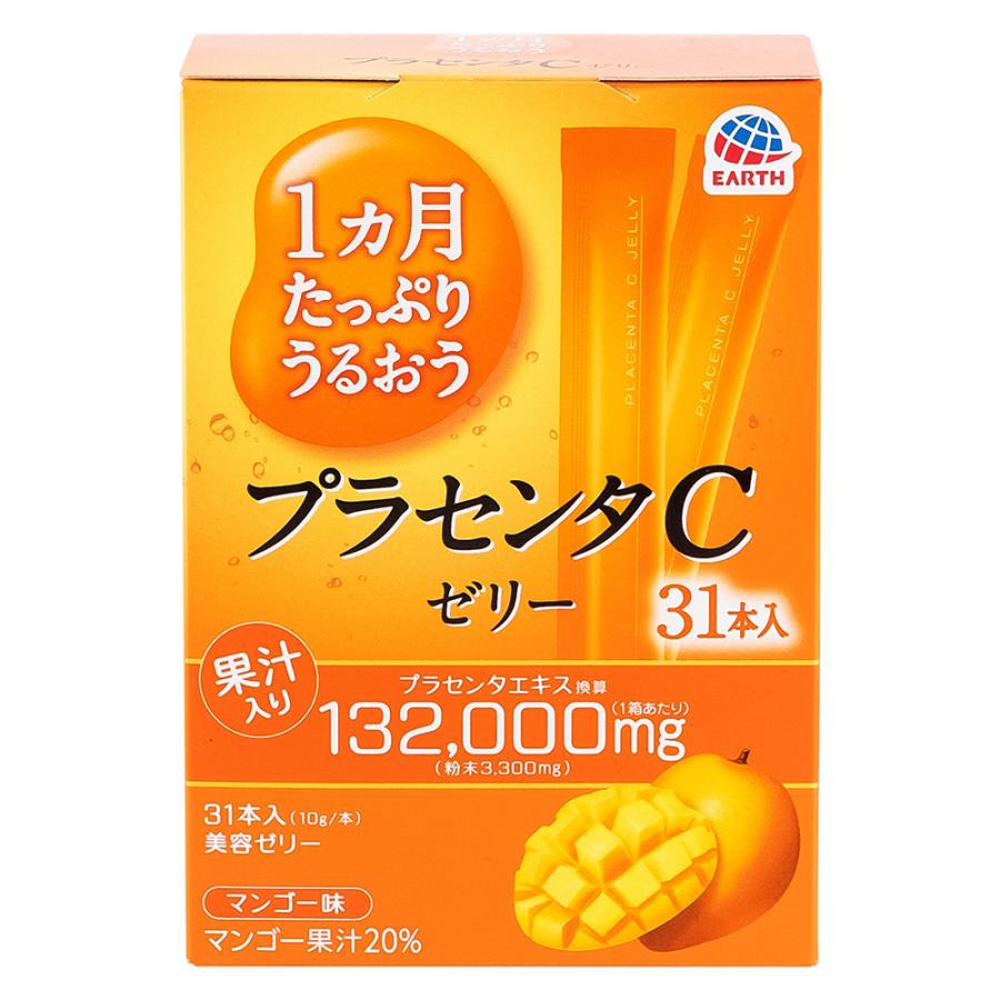 【訳あり20％OFF】 アース製薬 1ヵ月たっぷりうるおうプラセンタCゼリー マンゴー味 310g×6個 【賞味期限2027年08月31日】_1