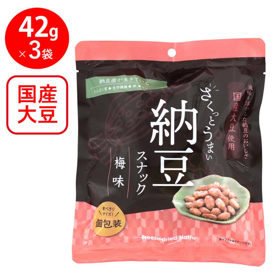 ヤマダフーズ さくっとうまい納豆スナック（梅味） 42g×3袋 : Smile