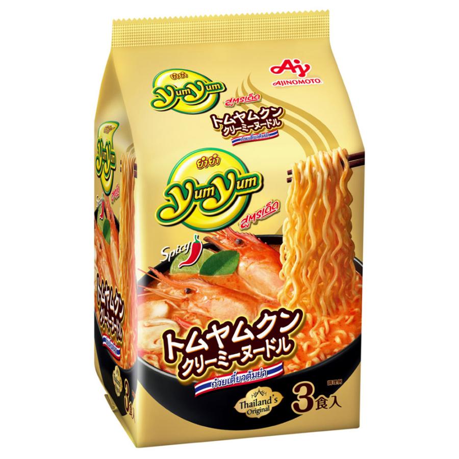 Yum Yum トムヤムクンヌードル 1箱 yum yum 【訳あり20％OFF】 味の素 トムヤムクンクリーミーヌードル3食