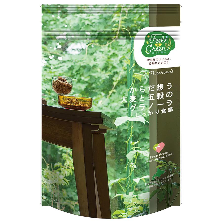 日食 Feel&Green からだ想う 大麦と五穀のグラノーラ しっかり食感 200g×24袋
