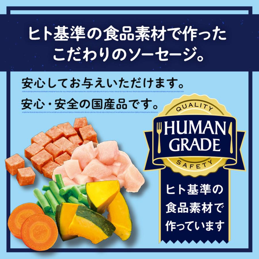 冷凍食品 いなばペットフード 総合栄養食 3種各2個セット(皮膚・被毛の健康に配慮チキンボール、ソーセージ緑黄色野菜入り、ソーセージチーズ・緑黄色野菜入り)｜smilespoon｜05