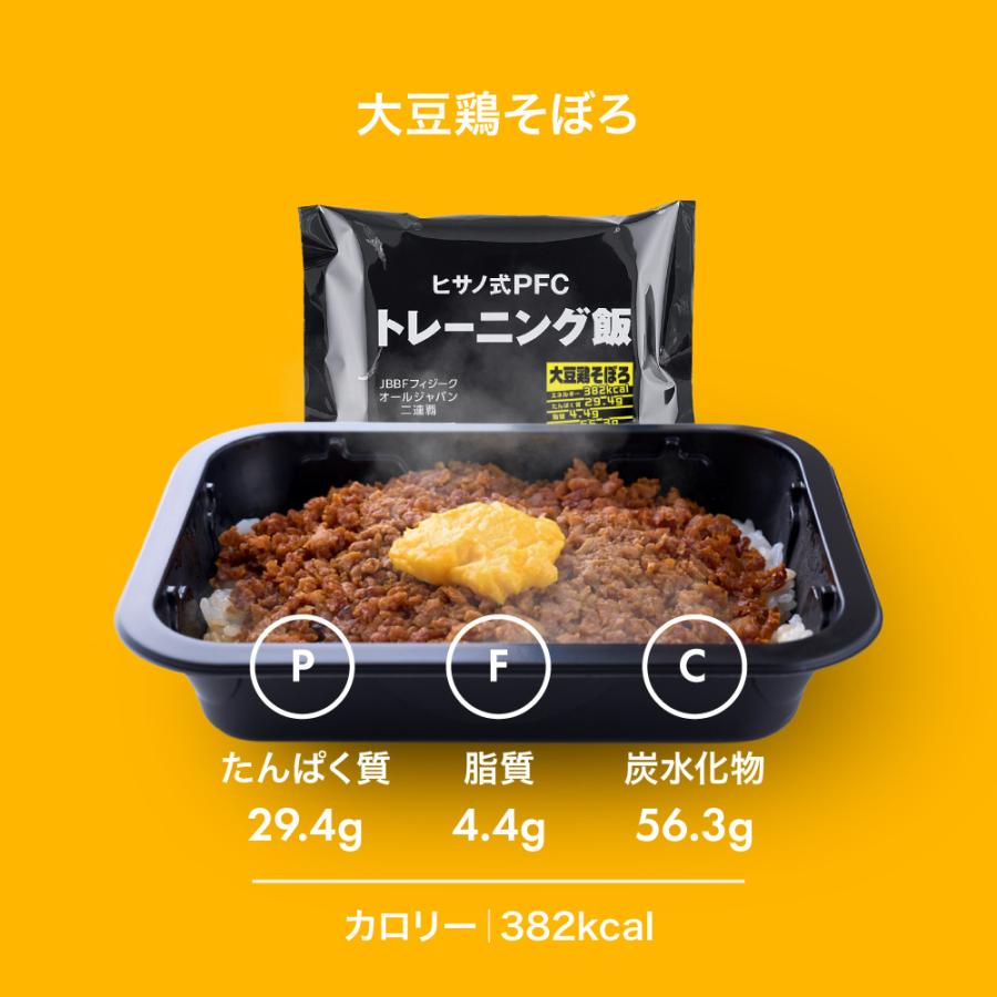 [冷凍] ヒサノ式PFCトレーニング飯 3種×各2個（大豆鶏そぼろ ガパオ チキンカレー） 冷凍弁当 ご飯付き ヒサーノ ストック |  | 12