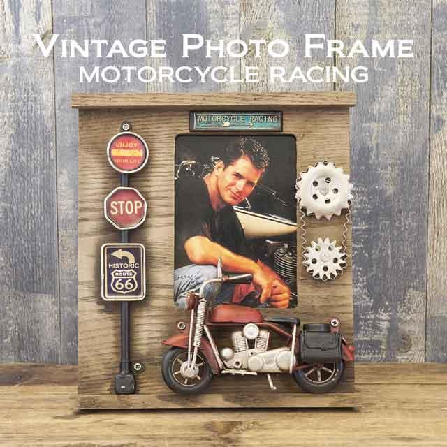 未使用　  フォトフレーム Vintage Photo Frame ヴィンテージ フォトフレーム MOTORCYCLE RACING