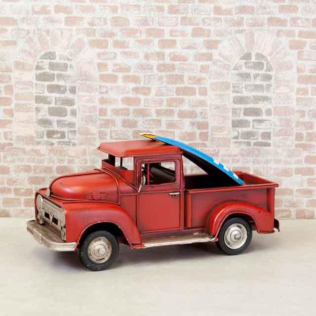 ブリキのおもちゃ ヴィンテージカー［Surf Truck］RED : SmileVillage