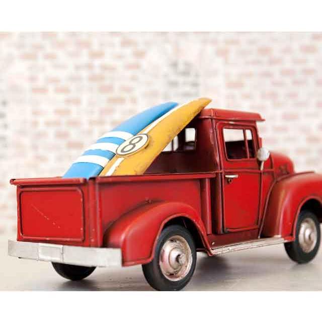 ブリキのおもちゃ ヴィンテージカー［Surf Truck］RED : SmileVillage