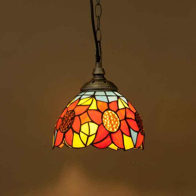 レトロ調 ペンダントライト【LED電球付属】 ティファニー ランプ フラワー ティファニー ペンダントランプ フラワー（1灯）LED付属