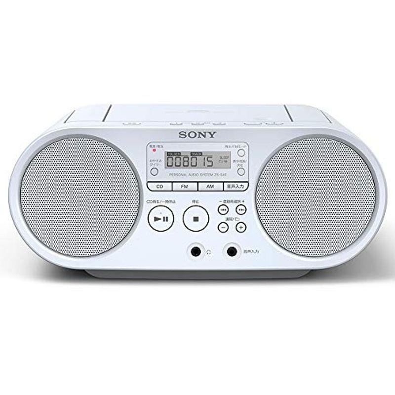 ソニー CDラジオ ZS-S40 : FM/AM/ワイドFM対応 ホワイト ZS-S40 W ZS S40 受信バンド ソニー CDラジオ FM/AM/ワイドFM対応 ホワイト 　 ステレオ