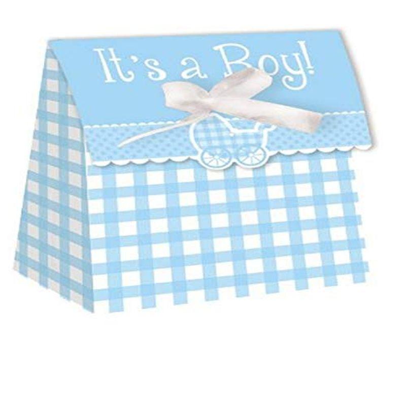 Its A Boy Blue Gingham Party Bags With Ribbon