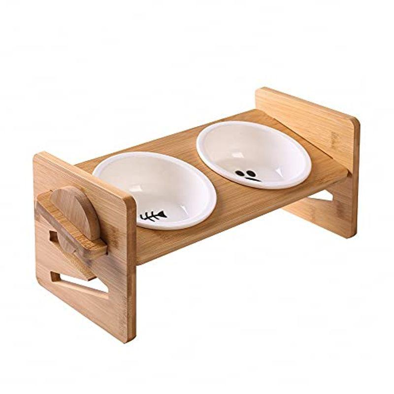 Quteka 猫 えさ 皿 食器台 ごはん皿 小型犬用 陶器皿 ネコボウル ペット フード ボウル 水飲み 餌入れ 餌皿 ねこエサ入れ 傾斜 食器 フードボール Vest Doctum Edu Br