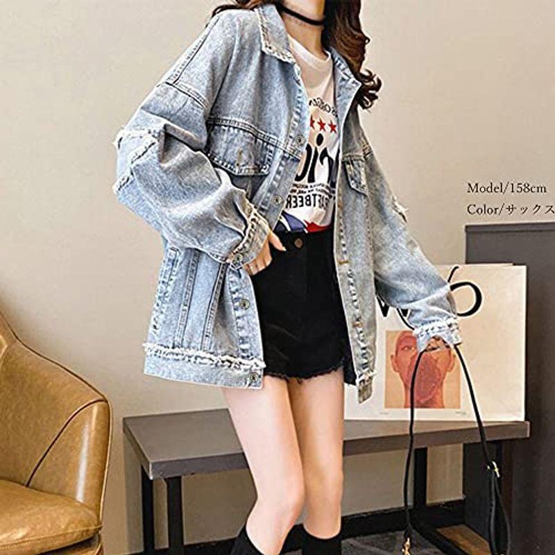驚きの価格 大きいサイズ デニムジャケット ボーイフレンド風 羽織り ゆったり レディース Gジャン ダメージ加工 オーバーサイズ コー 冬 秋 韓国系 Gジャン デニム Www Pathwaysfl Org