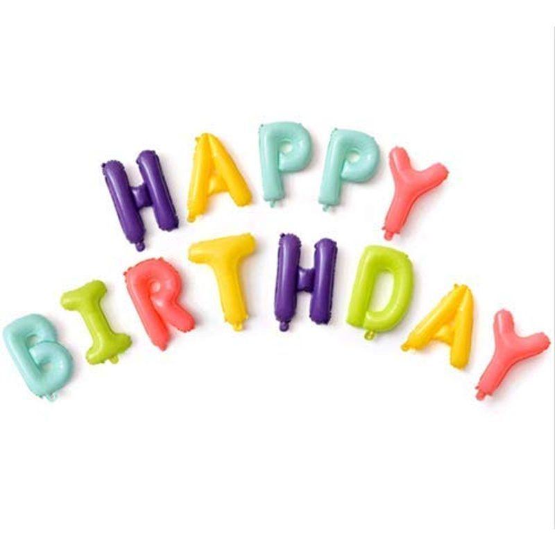 Happy Birthday 文字 風船 13文字 パーティーグッズ バルーン パステル風船 誕生日 バースデー プレゼント ギフト ホログ 011 Smiley Shop 1st 通販 Yahoo ショッピング