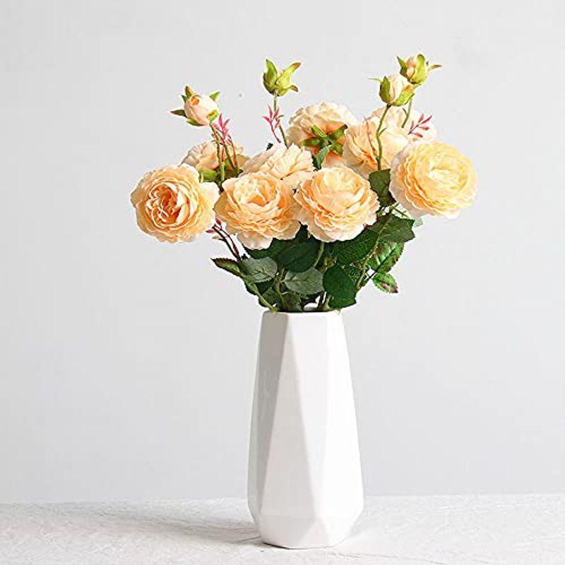 Fukuka 花瓶 フラワーベース 花器 セラミック おしゃれ 北欧 陶器 生け花 インテリア 家の装飾 (白4)