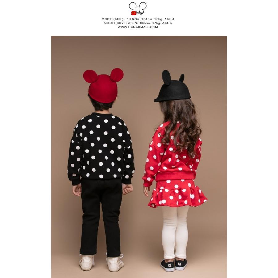 韓国子供服 トレーナー 上下セットディズニー Disney 裏起毛 ドット 男の子 女の子 スカート付きレギンス 4カラー ドット柄 おしゃれ 子供服スマイリーマミー 通販 Yahoo ショッピング