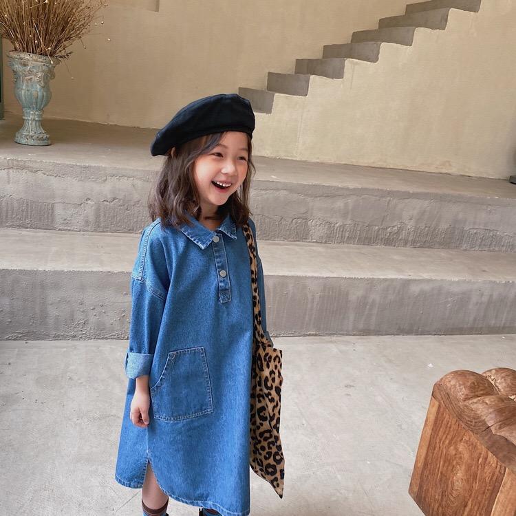 子供服 デニムワンピース チュニック シャツワンピース ジーンズ ワンピース キッズ デニムシャツ 秋 ジーンズ お出かけ ロングデニム 0721denimone Piece 子供服スマイリーマミー 通販 Yahoo ショッピング