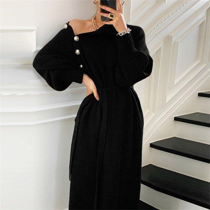 予約受付中 レディース ロング ニットワンピ タートルネック ニットワンピース ワンピース ニット ベルト付き 冬 秋 カジュアル 体型カバー 妊婦 ゆったり 長袖 細見え ワンピース カラー キャメル Www 11thspace Com