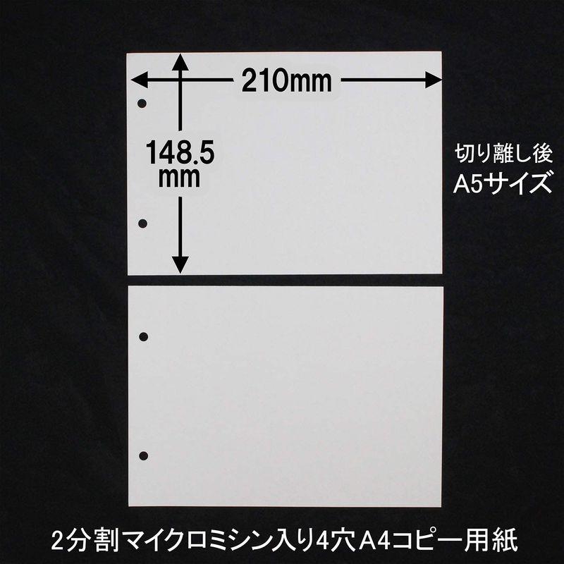 大王製紙 伝票用紙 A4 2分割ミシン入 4穴 2500枚 (500枚×5冊) JP10200166 - 3