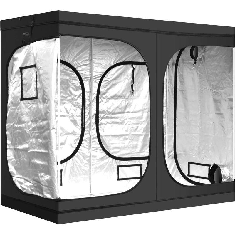 HOMUTE　グロウテント　240x120x200cm　グロウボックス観察窓　ツールバッグ付き　安全遮光　組み立て簡単なグロウテン　室内栽培