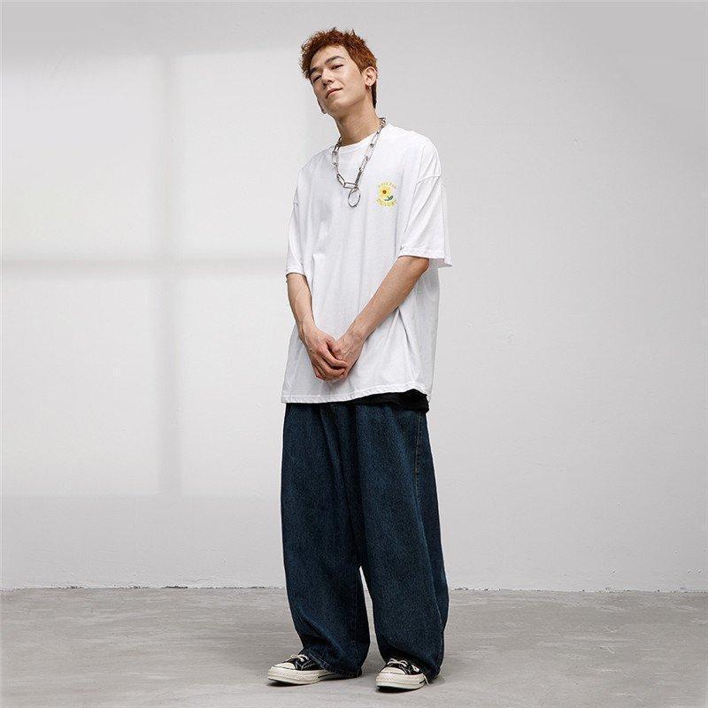 極太 デニムパンツ メンズ ジーンズ ヒップホップ ワイド バギー 極太 デニムパンツ メンズ ジーンズ ヒップホップ ワイド バギー