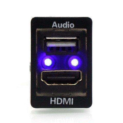 トヨタ USB＆HDMI入力ポート Ａタイプ Bタイプ スマホ オーディオ中継用 音楽 usb 増設 トヨタ車系用 スズキ ダイハツ   33x22.5mm 41×22mm｜smpho-store｜08