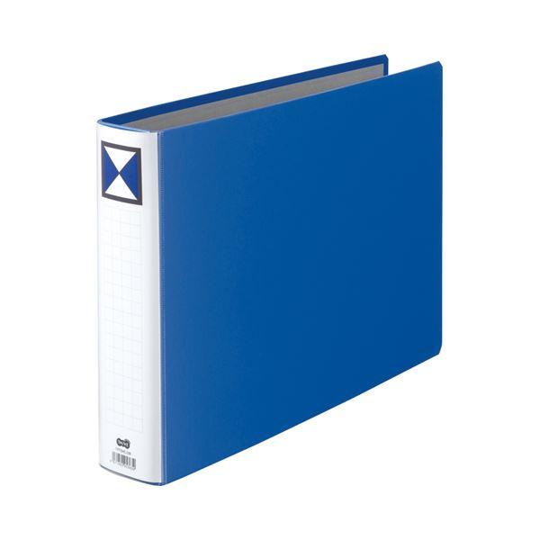 ファッションの （まとめ） 〔×5セット〕 1冊 青 背幅66mm 500枚収容 B4ヨコ 両開きパイプ式ファイル TANOSEE クリアファイル