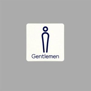 Gentlemen トイレマーク 白 80×80mm | 