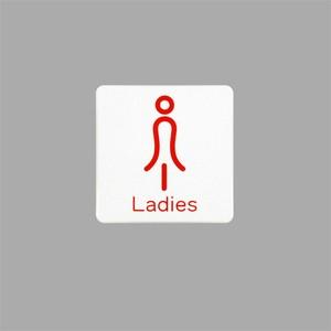 Ladies トイレマーク 白 80×80mm | 