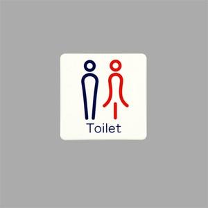 男女Toilet トイレマーク 白 80×80mm | 