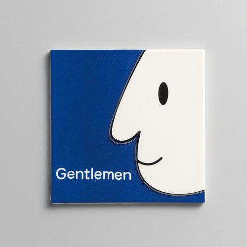 顔 男 陶磁器 プレート Gentlemen 男性用 トイレ サイン 男子トイレ｜sms