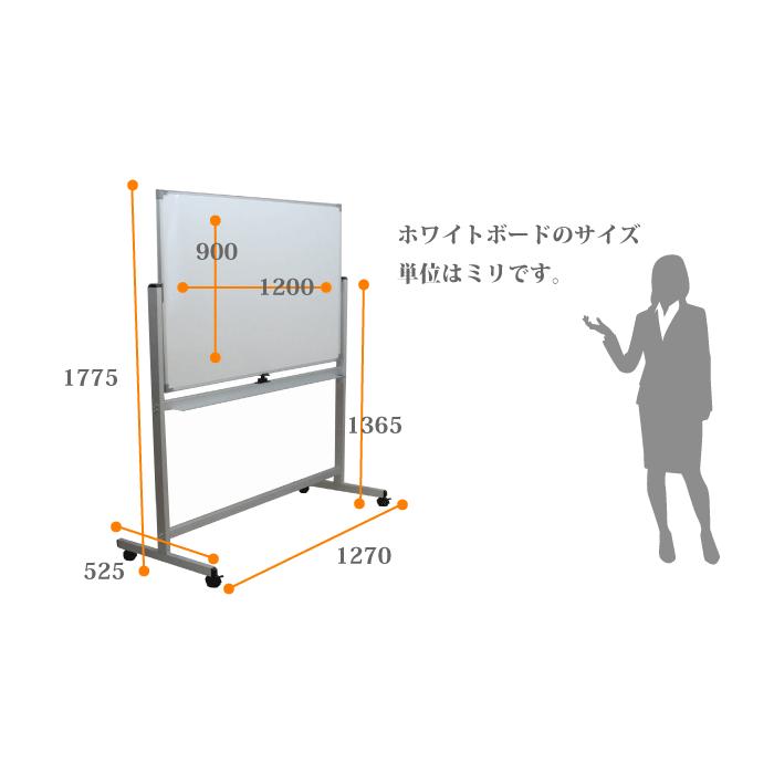 個人宅配送可!!ホワイトボード 脚付き 両面 1200×900｜sms｜02