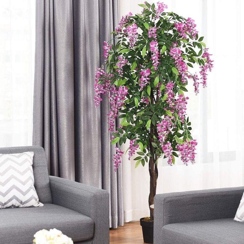 TANGKULA 人工 観葉植物 180cm フェイク 大型 フェイクグリーン 造花