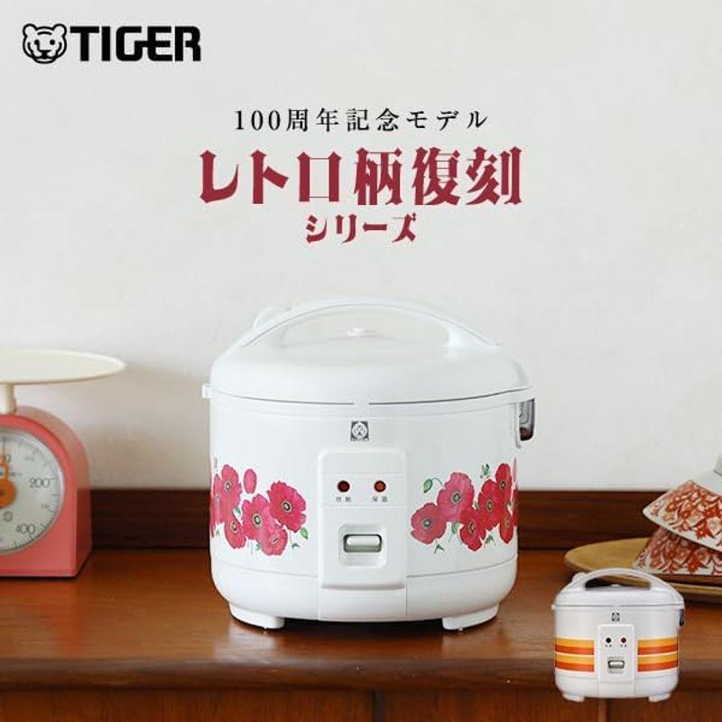 タイガー魔法瓶(TIGER) 炊飯器 3合 WEB限定 100周年記念モデル 復刻 レトロ柄 オレンジストライプ JNP-T055WO｜smuk｜02