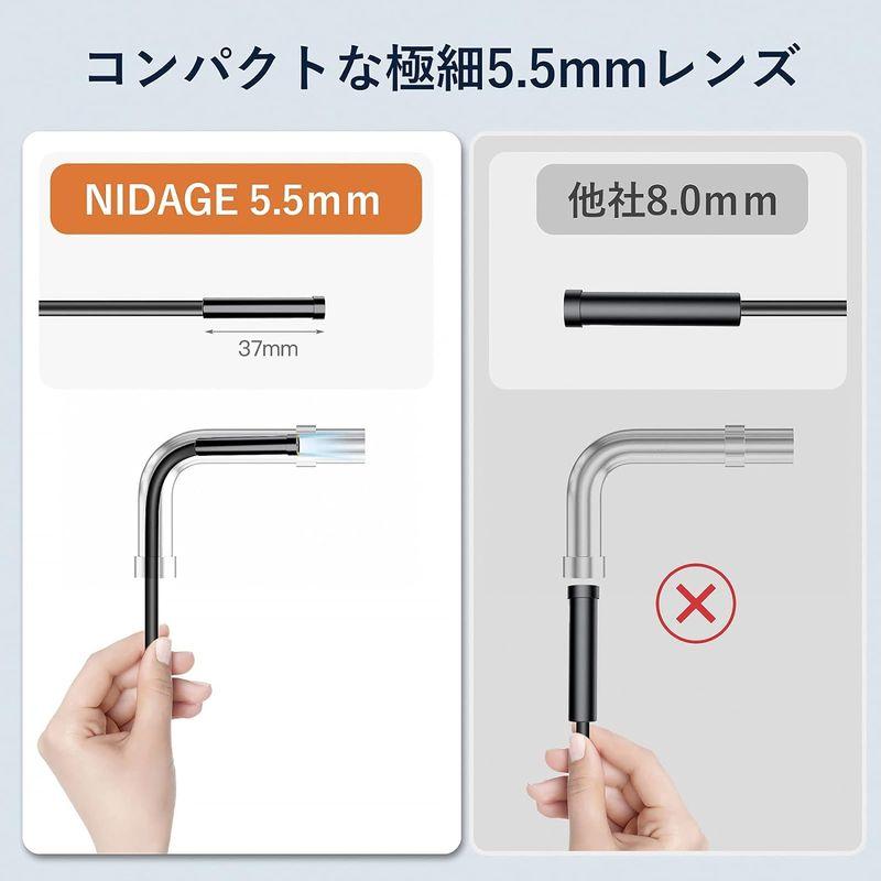 ファイバースコープ NIDAGE5.5mm極細内視鏡カメラ 1080P HDワイヤレス工業用内視鏡wifi接続iPhone iOS Andr｜smuk｜04