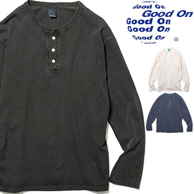 グッドオン Good On メンズ レディース ロングスリーブヘンリーＴシャツ GOLT1601P ロングTシャツ ロンティー カットソー ヘンリーネック 長袖 トップス ウェア