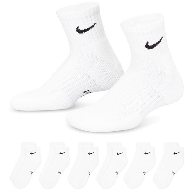 NIKE（ナイキ） 靴下 6P Dri-FIT エブリデイ アンクル クッション 白