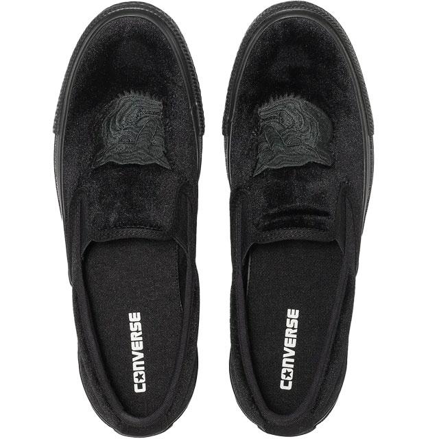 【美品】コンバース　黒　革靴　スリッポン　ベルト　27センチ CONVERSE（コンバース） スリッポン メンズ オールスター カンフー