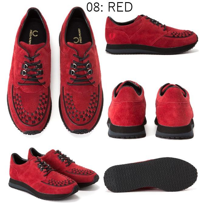 フレッドペリー Fred Perry メンズ レディース F ランニング ラバーソール スエード 厚底 08 レッド 07 ブラック 30 ライトグレー Running Rubbersole シューマートワールド 通販 Paypayモール