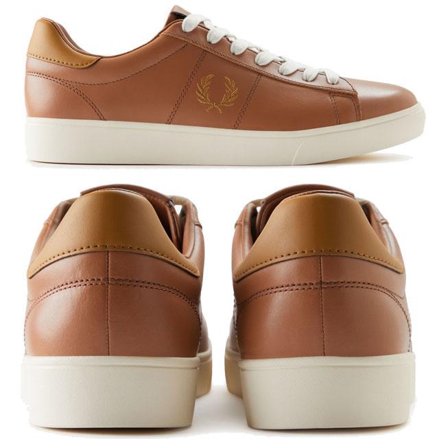 フレッドペリー メンズ レディース スニーカー B4334 スペンサーレザー ローカット レザースニーカー ローレル T79 ダークタン T78 本革 | FRED PERRY | 04
