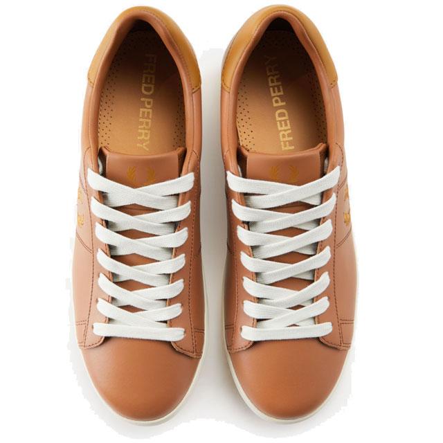 フレッドペリー メンズ レディース スニーカー B4334 スペンサーレザー ローカット レザースニーカー ローレル T79 ダークタン T78 本革 | FRED PERRY | 05
